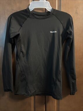 TELALEO Black Long Sleeve Fleece Lined Performance Top